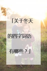 关于冬天的四字词语有哪些?