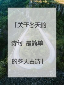 关于冬天的诗句 最简单的冬天古诗