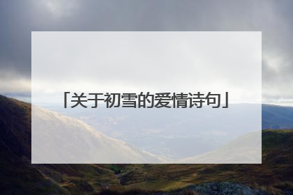 关于初雪的爱情诗句