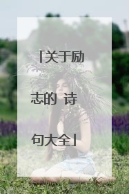 关于励志的 诗句大全