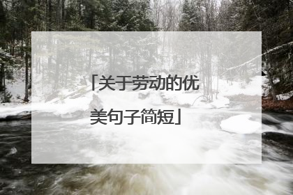关于劳动的优美句子简短