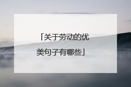 关于劳动的优美句子有哪些