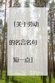 关于劳动的名言名句短一点
