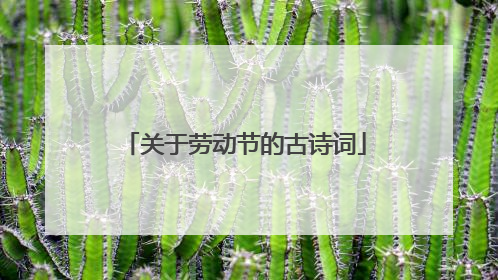 关于劳动节的古诗词