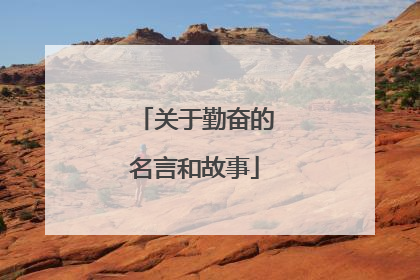 关于勤奋的名言和故事