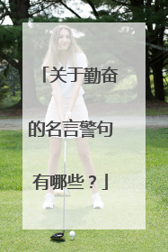 关于勤奋的名言警句有哪些？