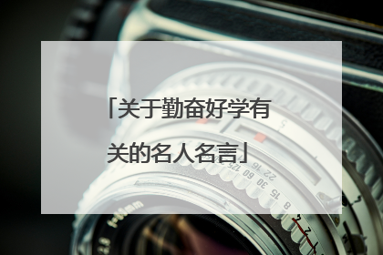 关于勤奋好学有关的名人名言