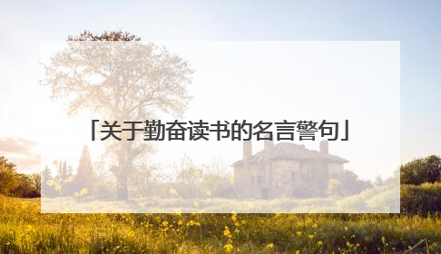 关于勤奋读书的名言警句