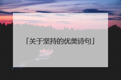 关于坚持的优美诗句
