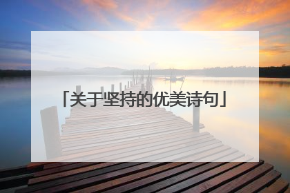 关于坚持的优美诗句