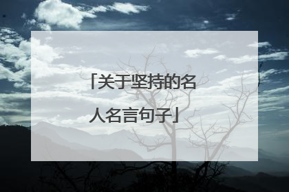 关于坚持的名人名言句子