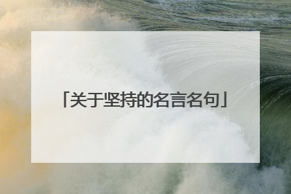 关于坚持的名言名句