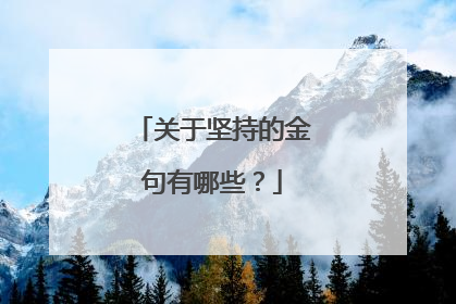 关于坚持的金句有哪些?