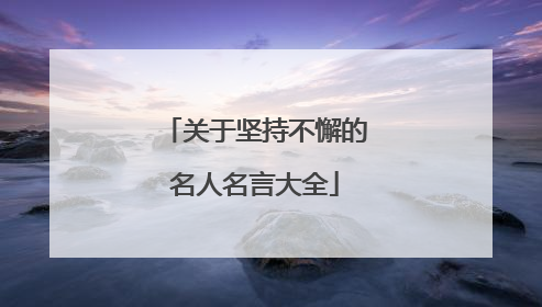 关于坚持不懈的名人名言大全