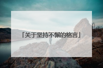关于坚持不懈的格言