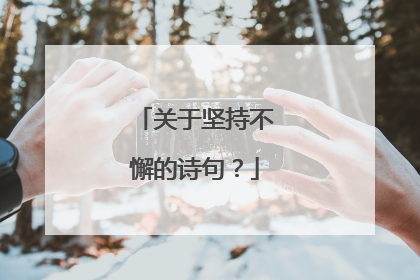 关于坚持不懈的诗句?