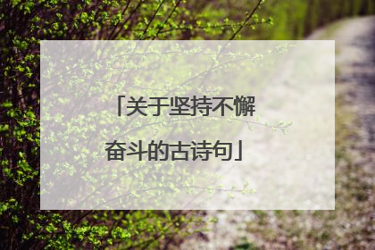 关于坚持不懈奋斗的古诗句
