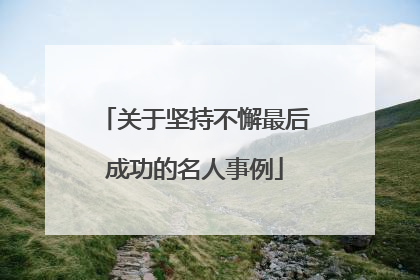 关于坚持不懈最后成功的名人事例