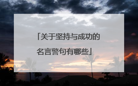关于坚持与成功的名言警句有哪些