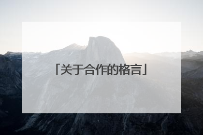 关于合作的格言