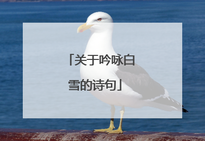 关于吟咏白雪的诗句