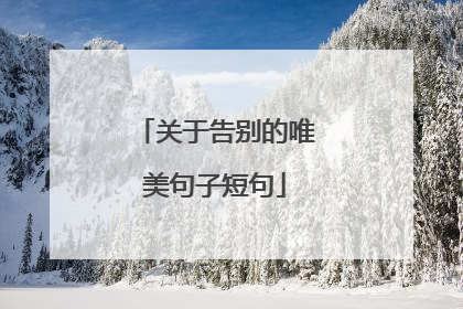 关于告别的唯美句子短句