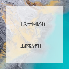 关于回忆往事的诗句