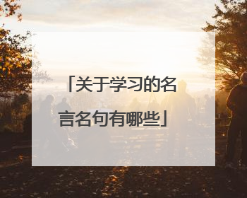 关于学习的名言名句有哪些