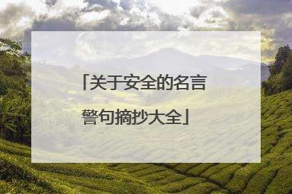 关于安全的名言警句摘抄大全