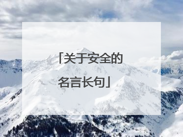 关于安全的名言长句