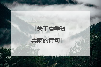 关于夏季赞美雨的诗句