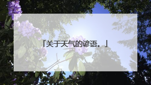 关于天气的谚语。