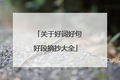 关于好词好句好段摘抄大全