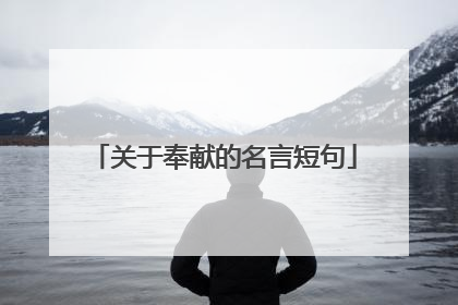 关于奉献的名言短句
