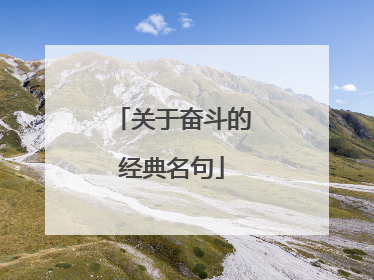 关于奋斗的经典名句