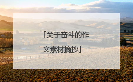 关于奋斗的作文素材摘抄
