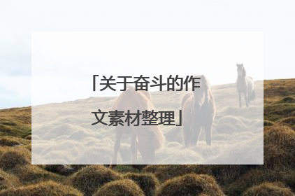 关于奋斗的作文素材整理