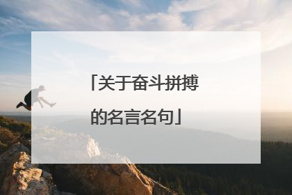 关于奋斗拼搏的名言名句