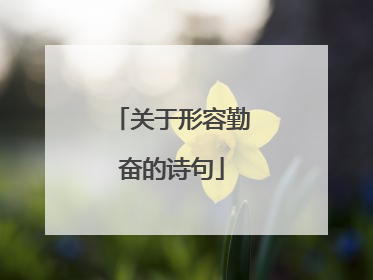 关于形容勤奋的诗句