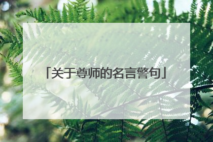 关于尊师的名言警句