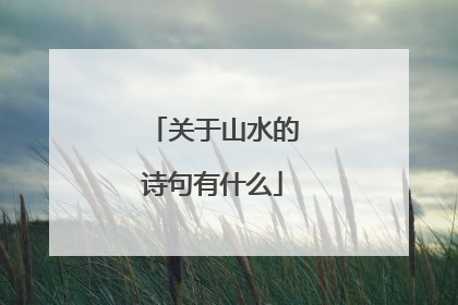 关于山水的诗句有什么