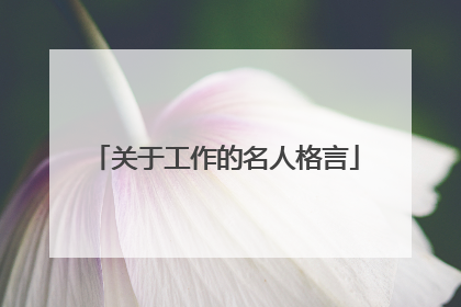关于工作的名人格言