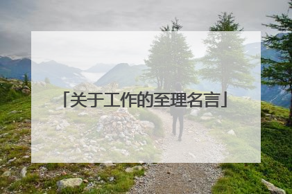 关于工作的至理名言