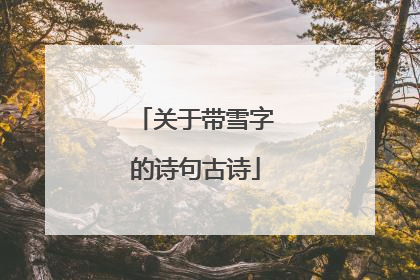 关于带雪字的诗句古诗