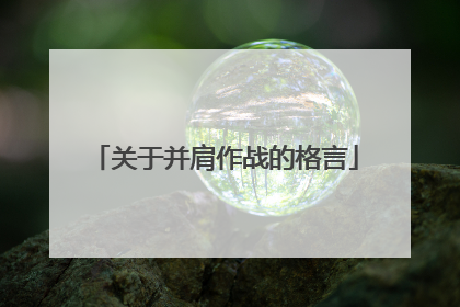 关于并肩作战的格言