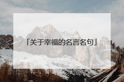 关于幸福的名言名句