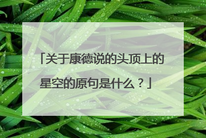 关于康德说的头顶上的星空的原句是什么?