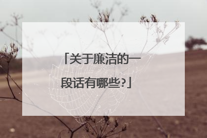 关于廉洁的一段话有哪些?