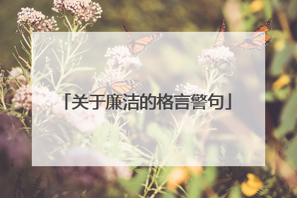 关于廉洁的格言警句