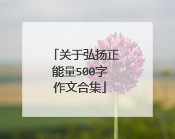 关于弘扬正能量500字作文合集